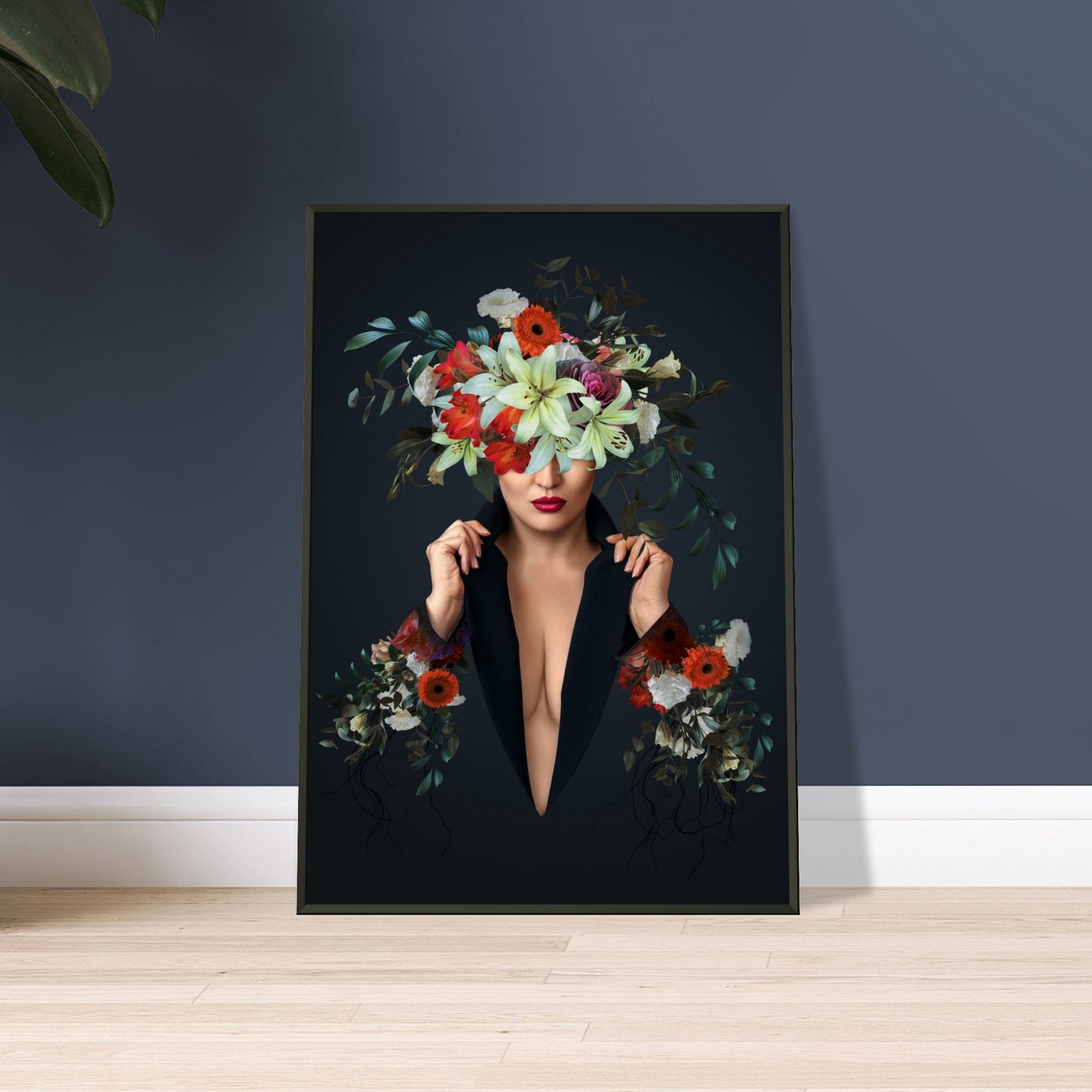Woman with flowers