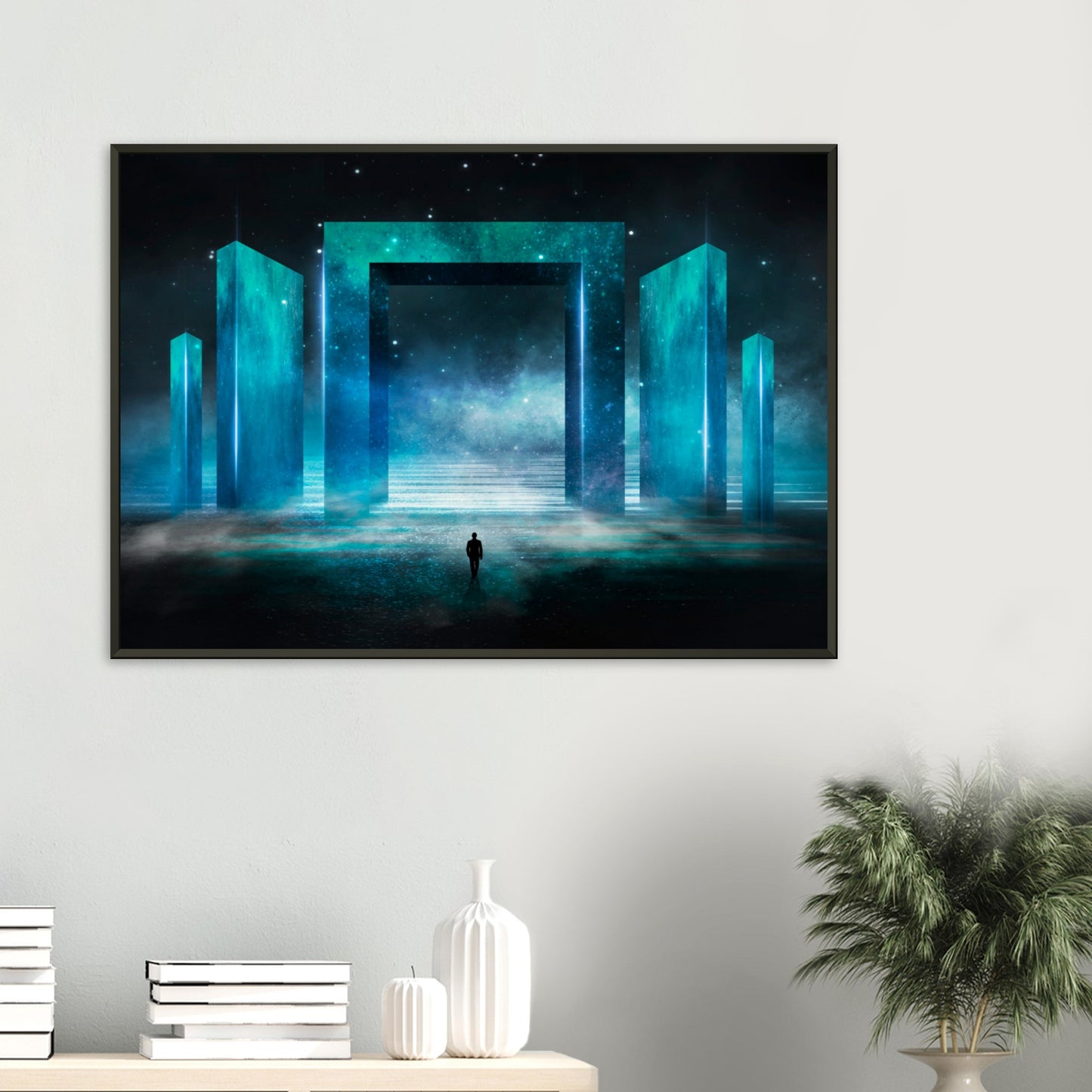 Futuristic night landscape