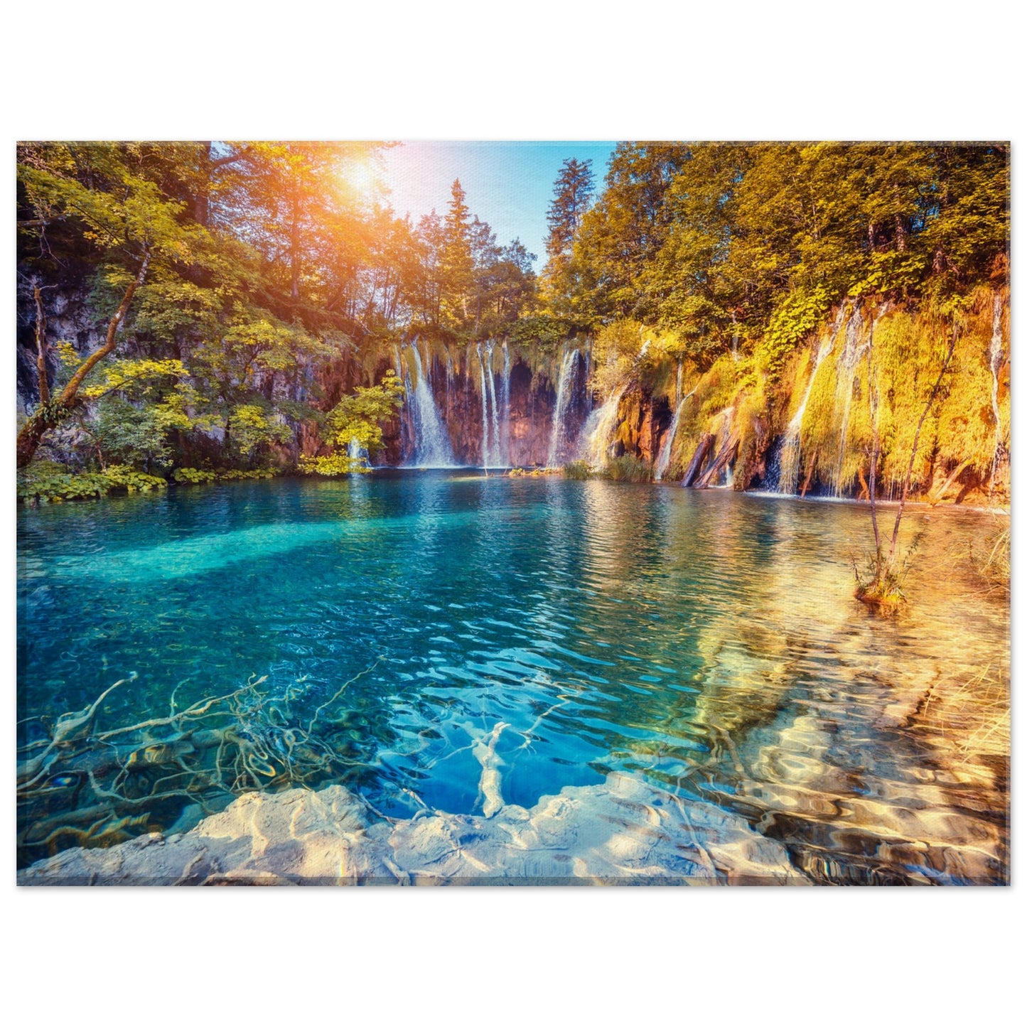 Waterfall And Lake In Croatia