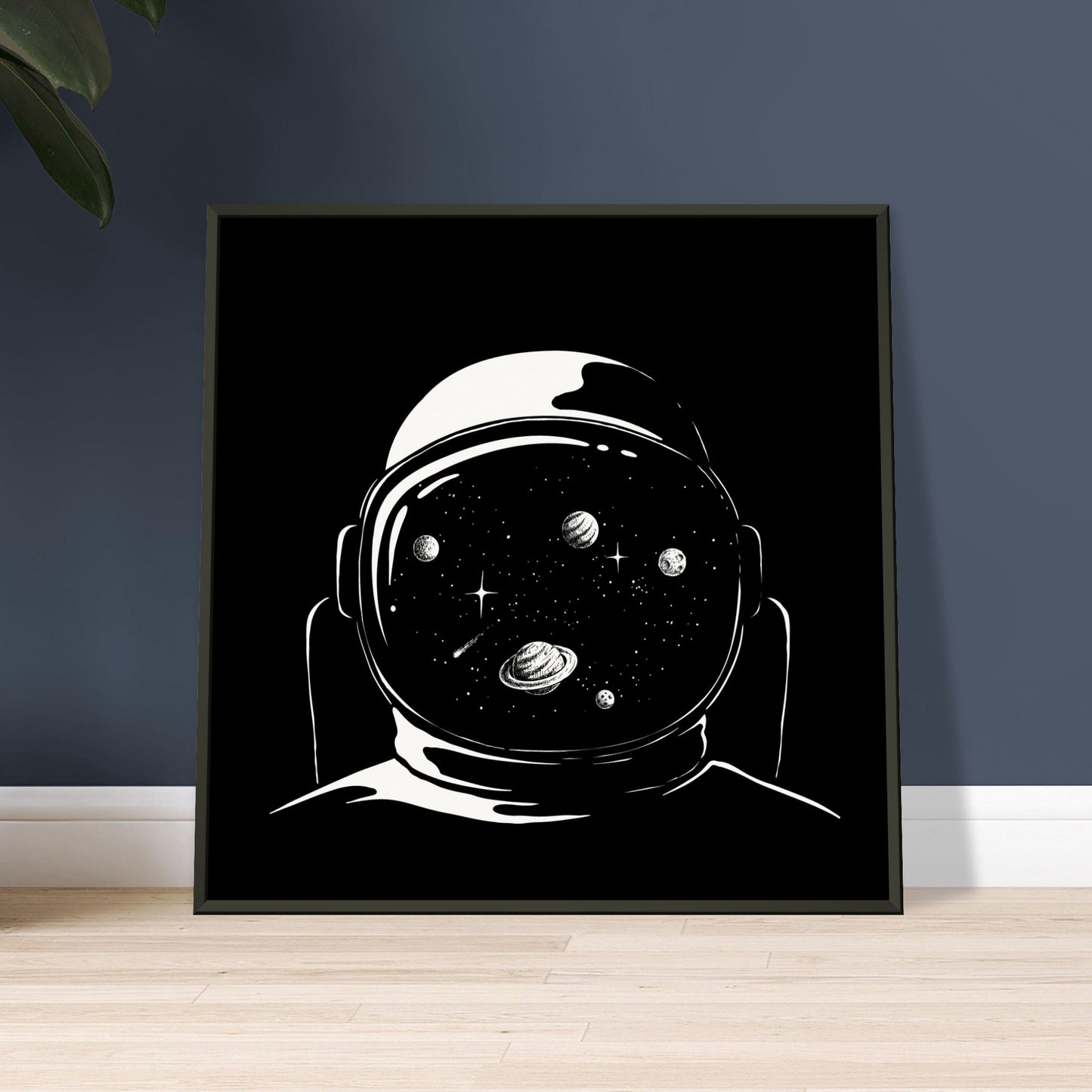 Space reflection in an astronauts helmet