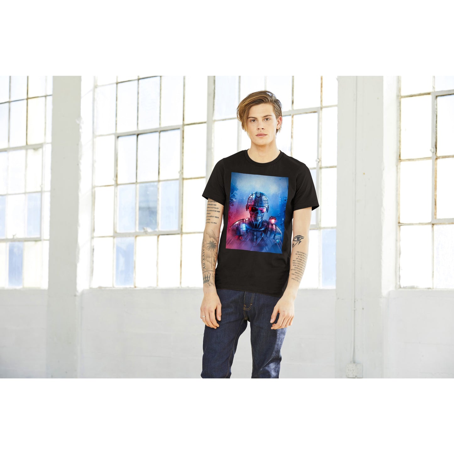 Cyborg skull robot T-shirt