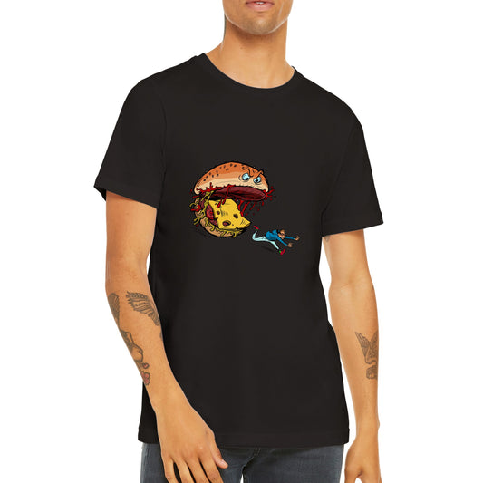 Monster Burger chasing man T-shirt