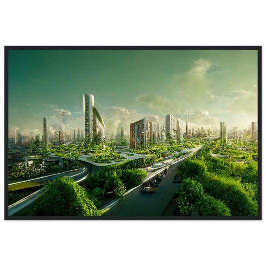 Eco-futuristic cityscape