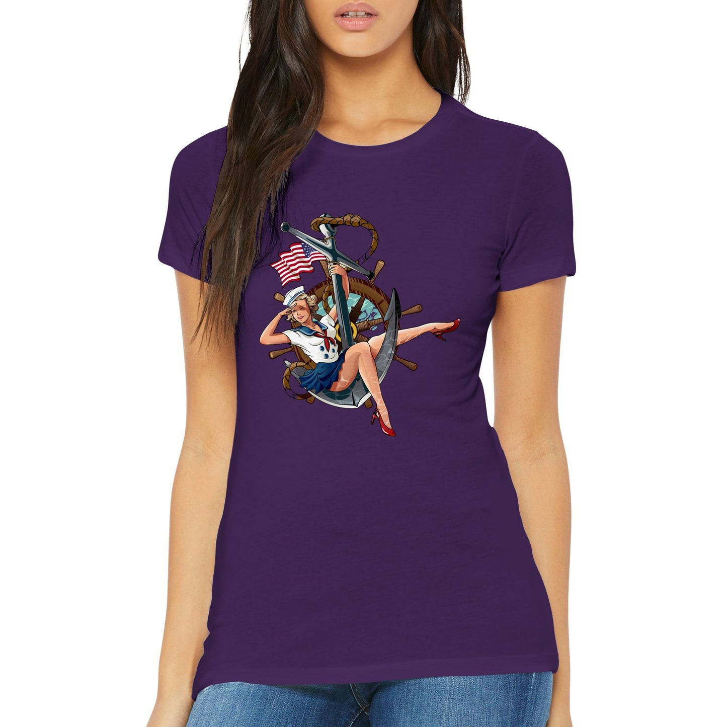 Pin-up Sailor Womens T-shirt