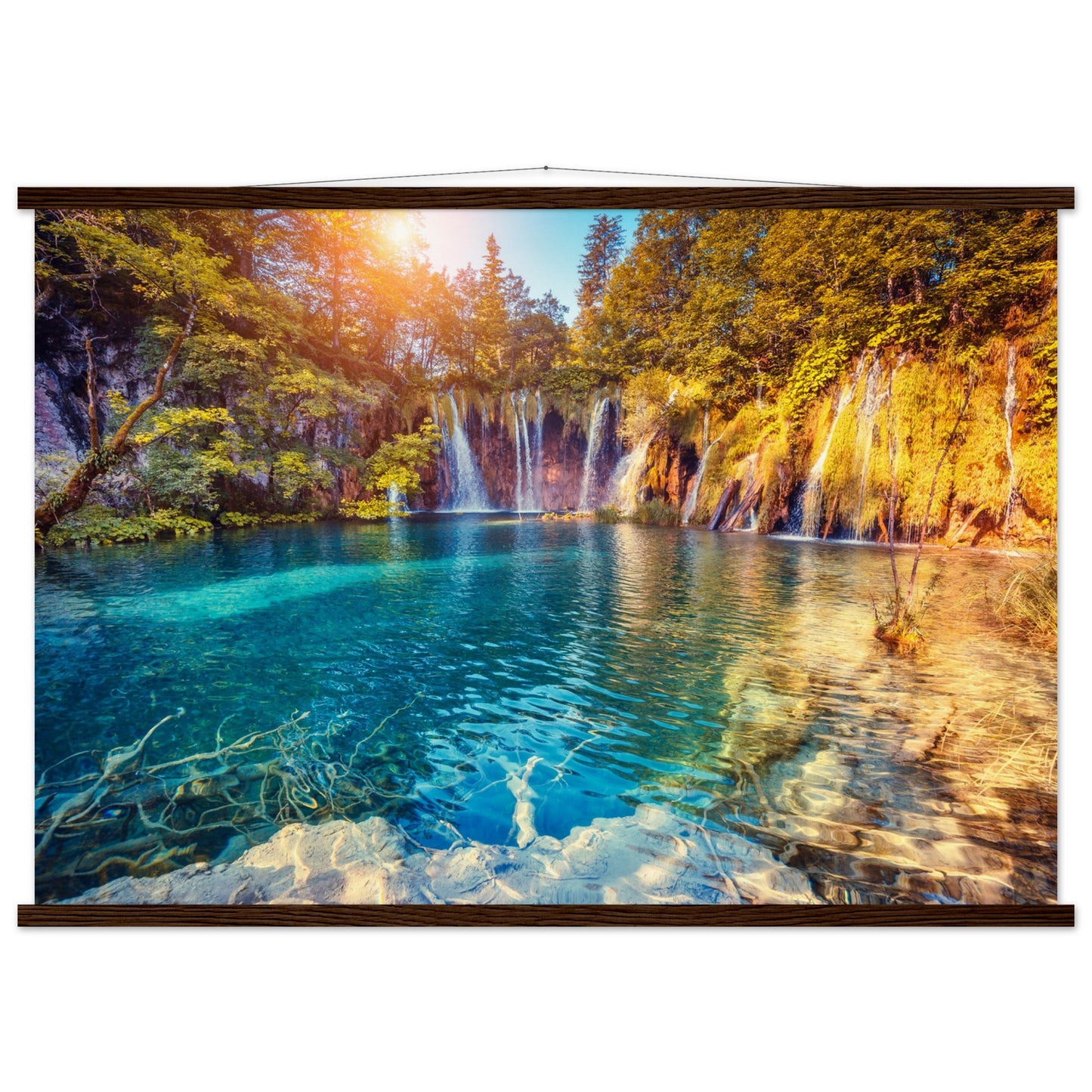 Waterfall And Lake In Croatia