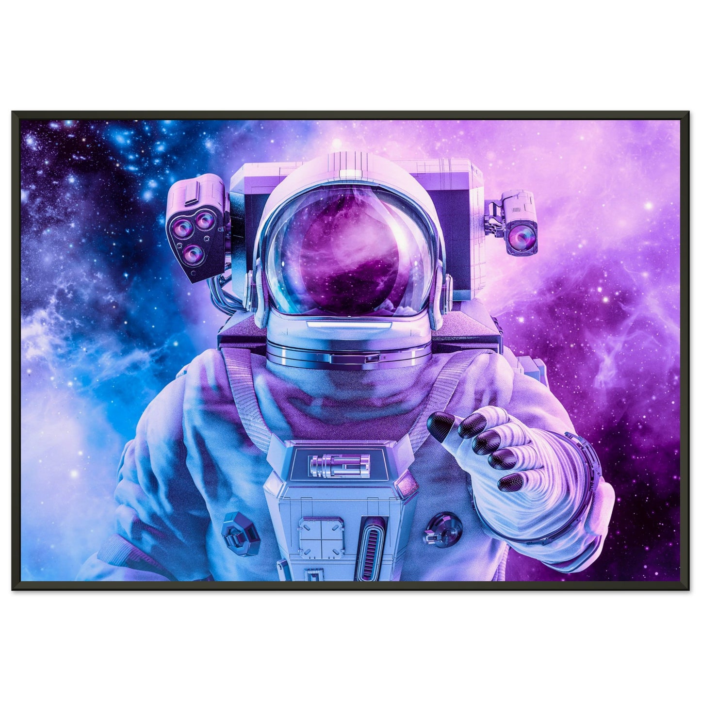 Astronaut surrounded by nebula