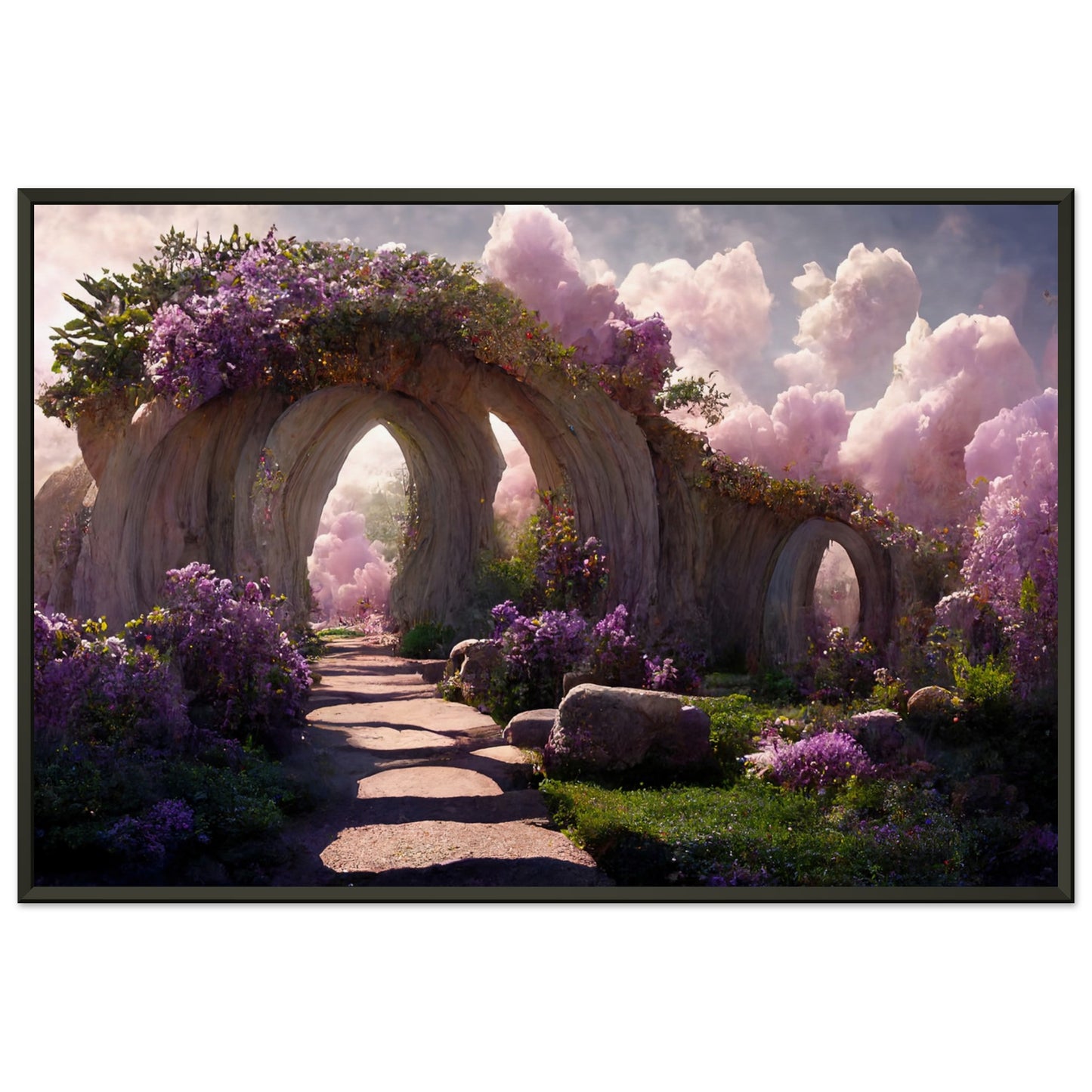 Fairy garden with a stone arch