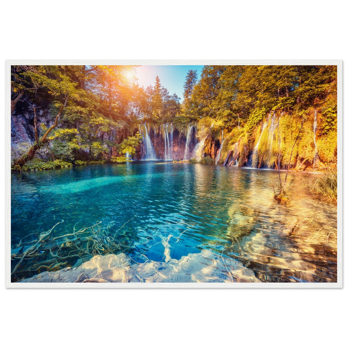 Waterfall And Lake In Croatia