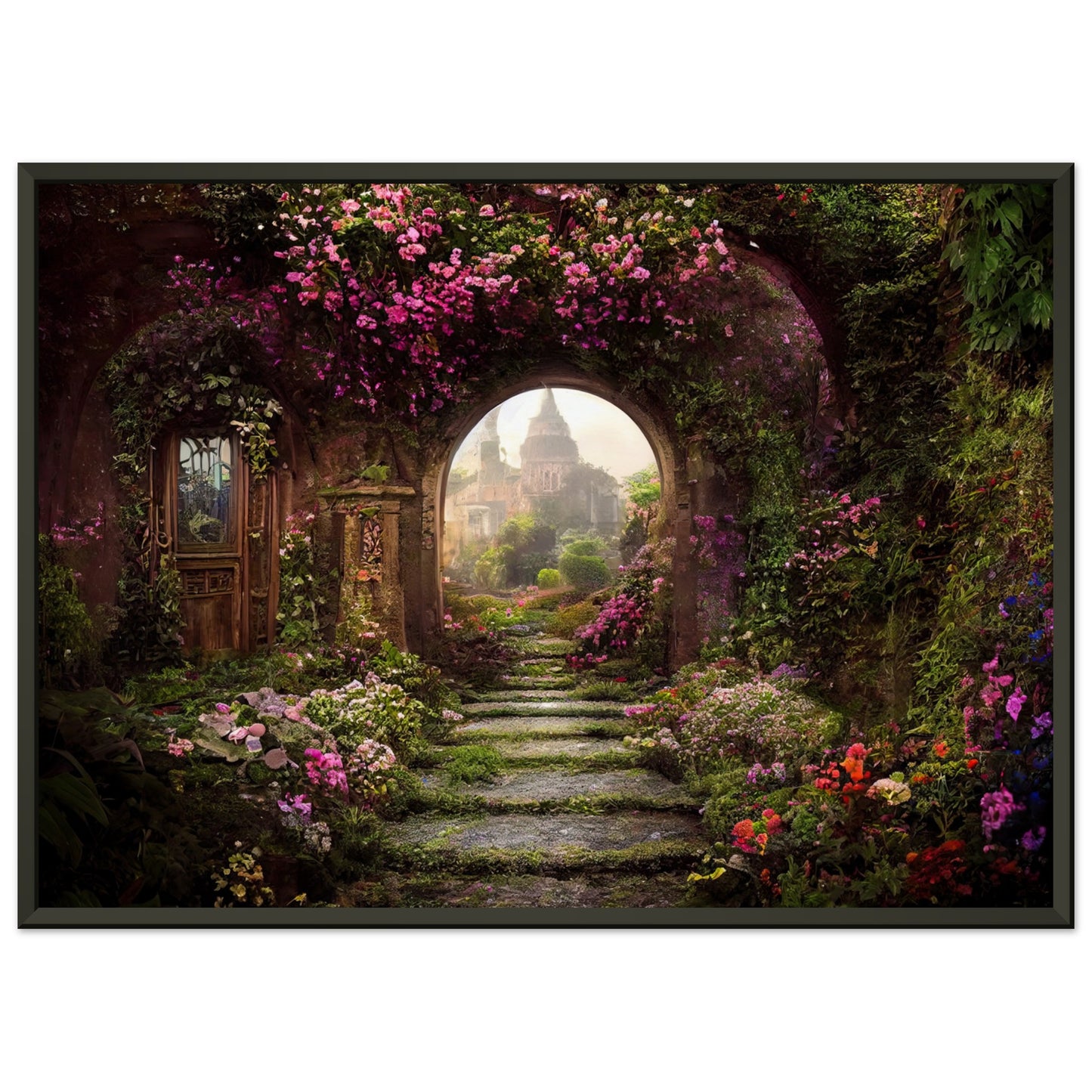 Fairytale garden with flower arches
