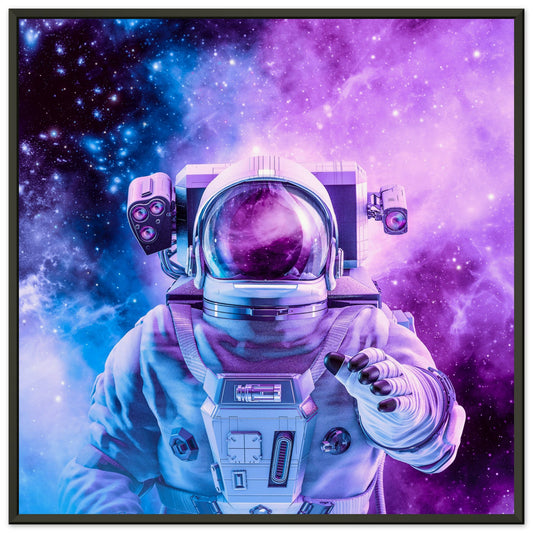 Astronaut surrounded by nebula