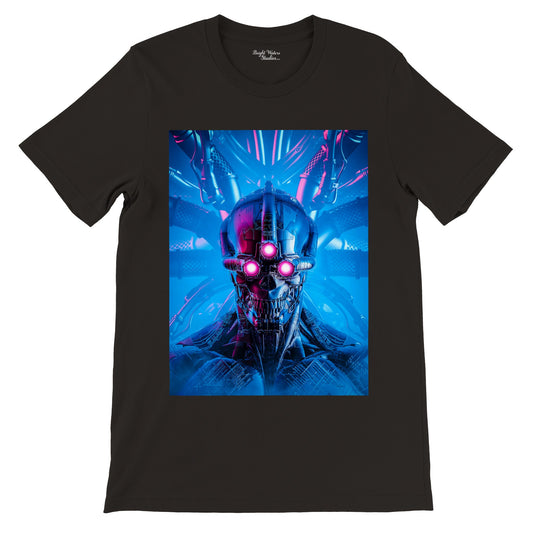 Cyberpunk skull robot T-shirt