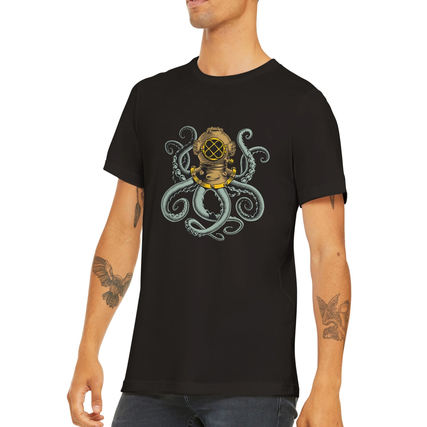 Octopus with diving helmet T-shirt