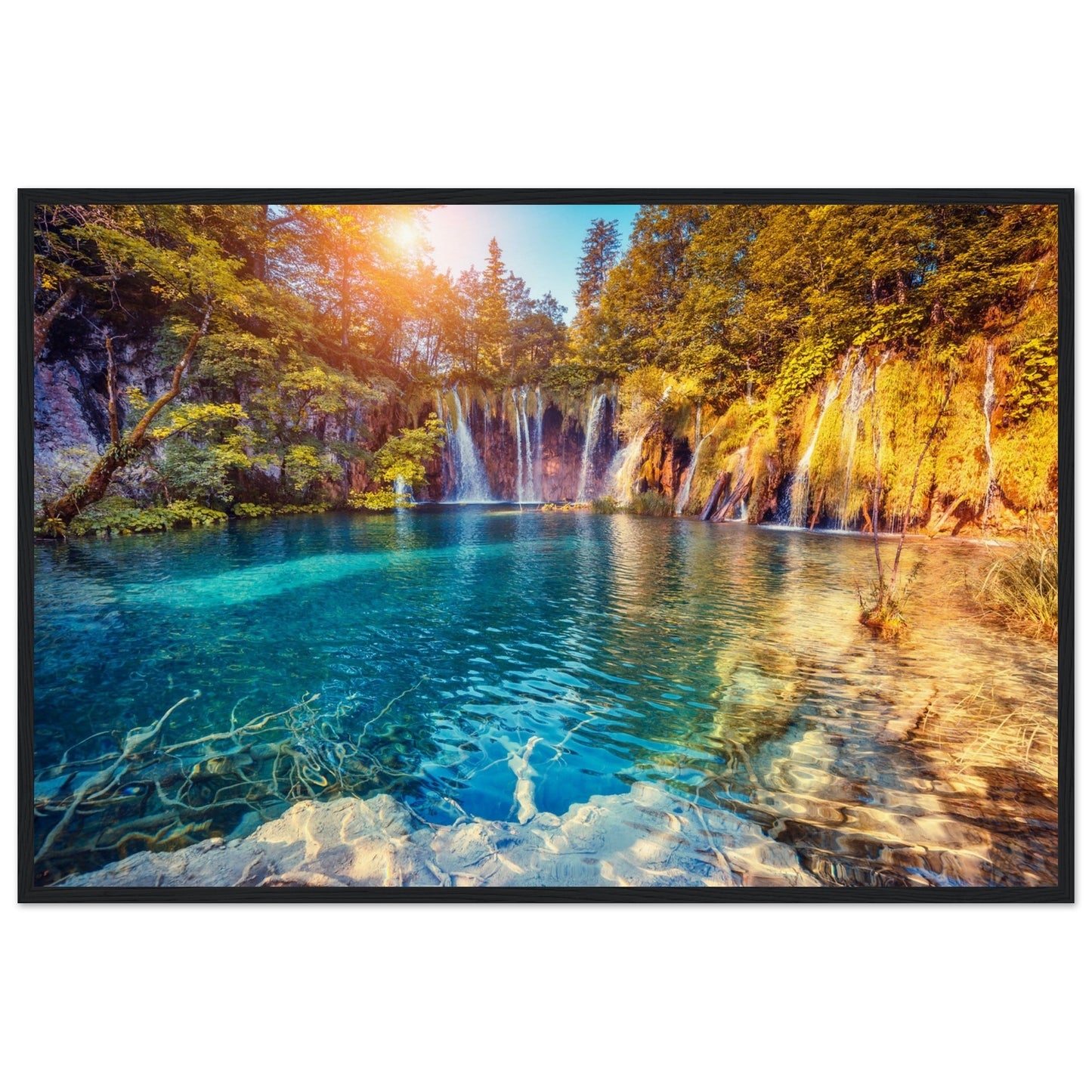 Waterfall And Lake In Croatia