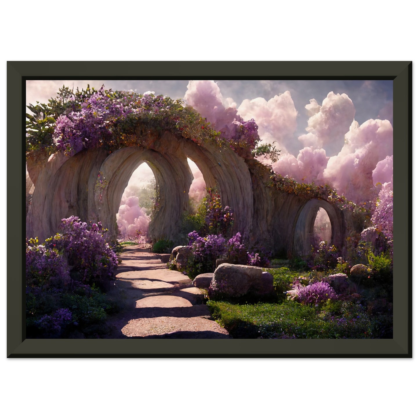 Fairy garden with a stone arch