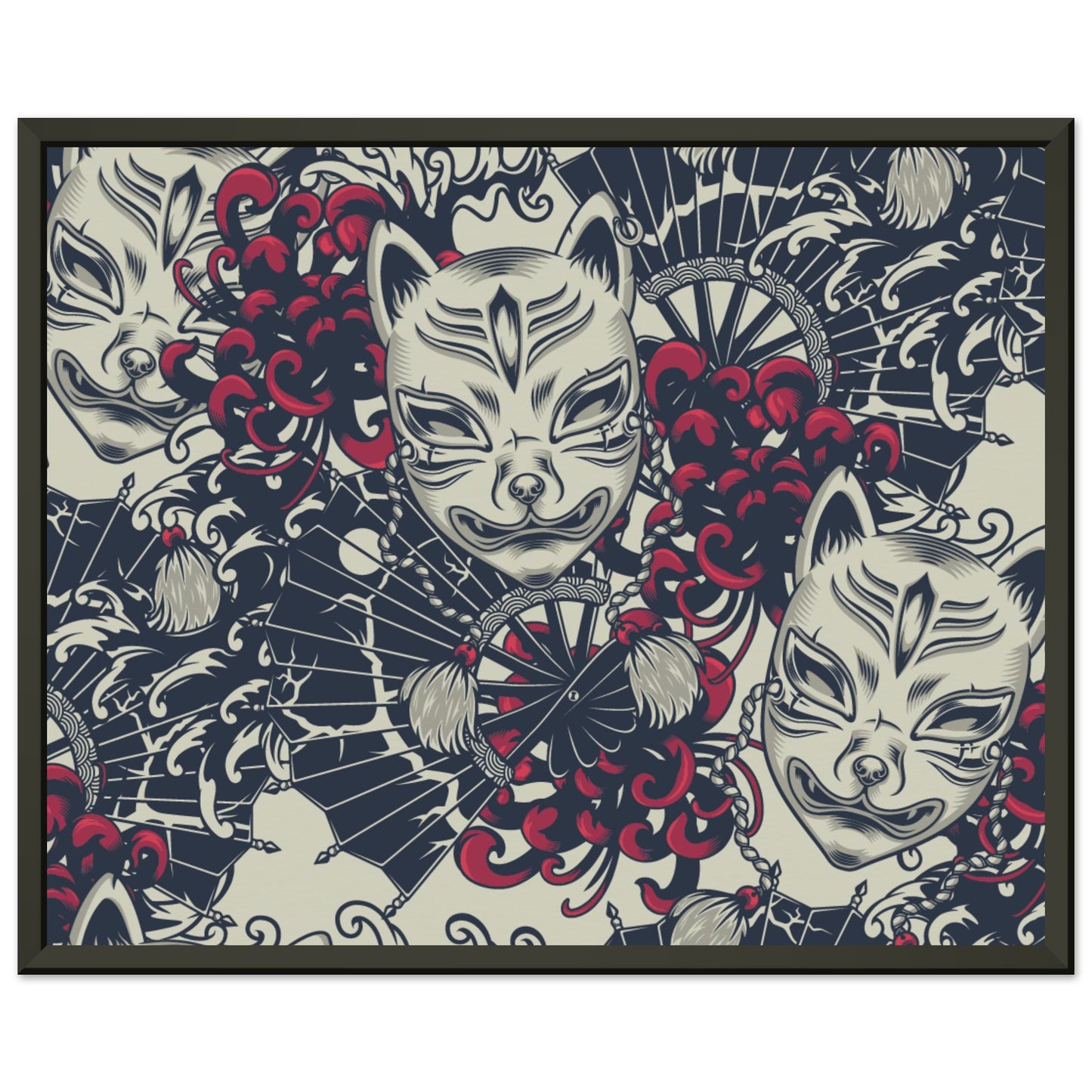 Kitsune mask pattern