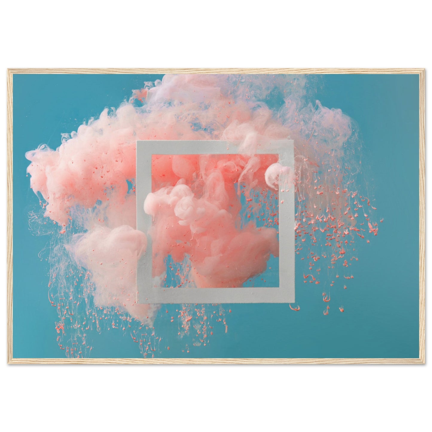 Coral pink cloud with square