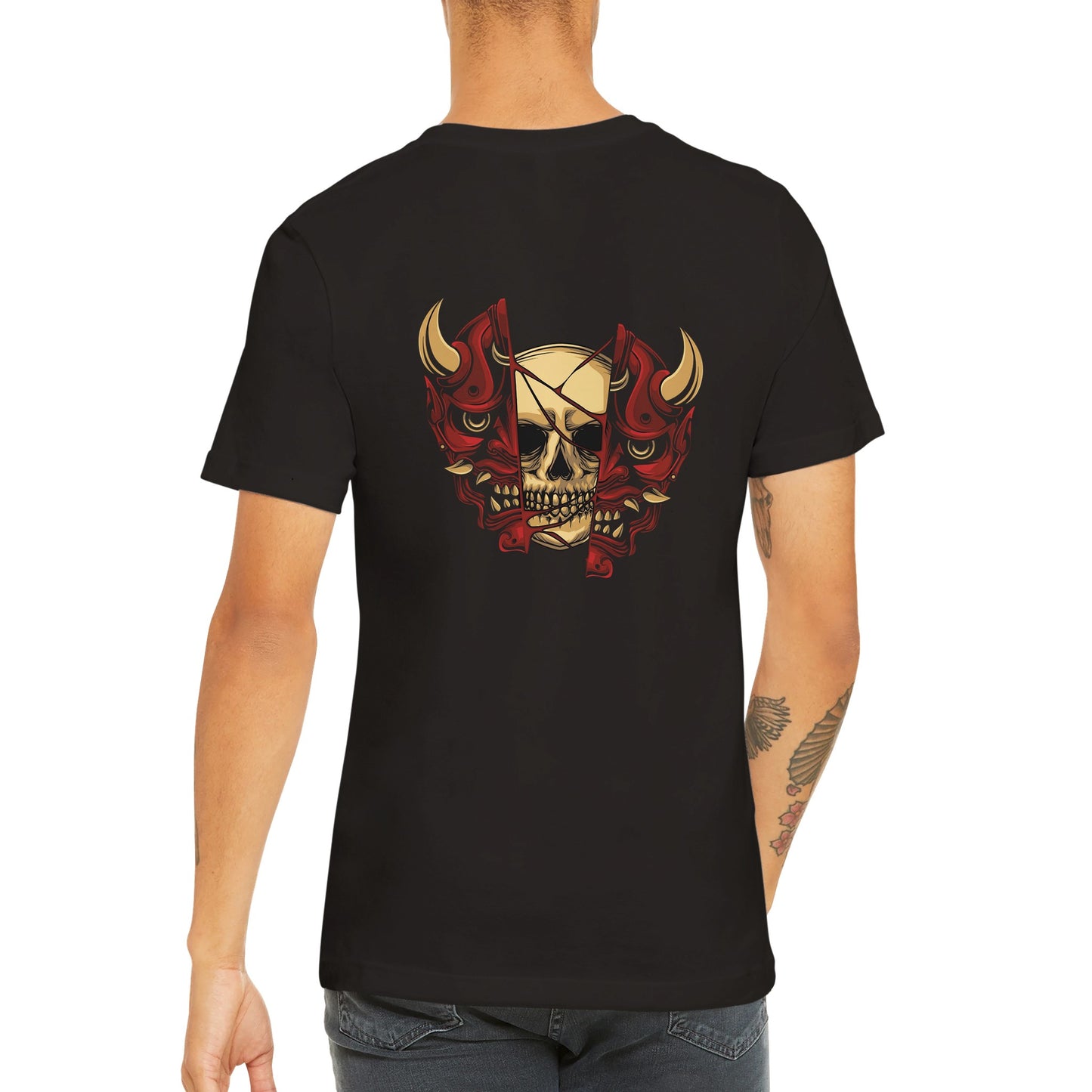 Oni Mask and Skull T-shirt