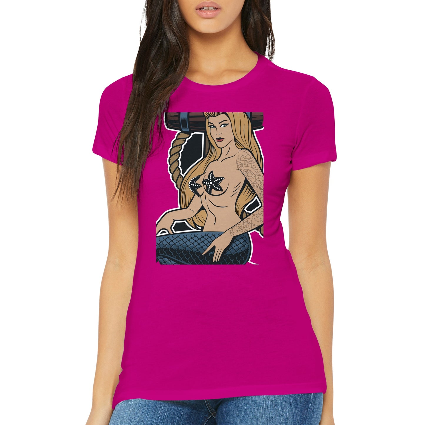 Mermaid Legends Close-up Womens T-shirt