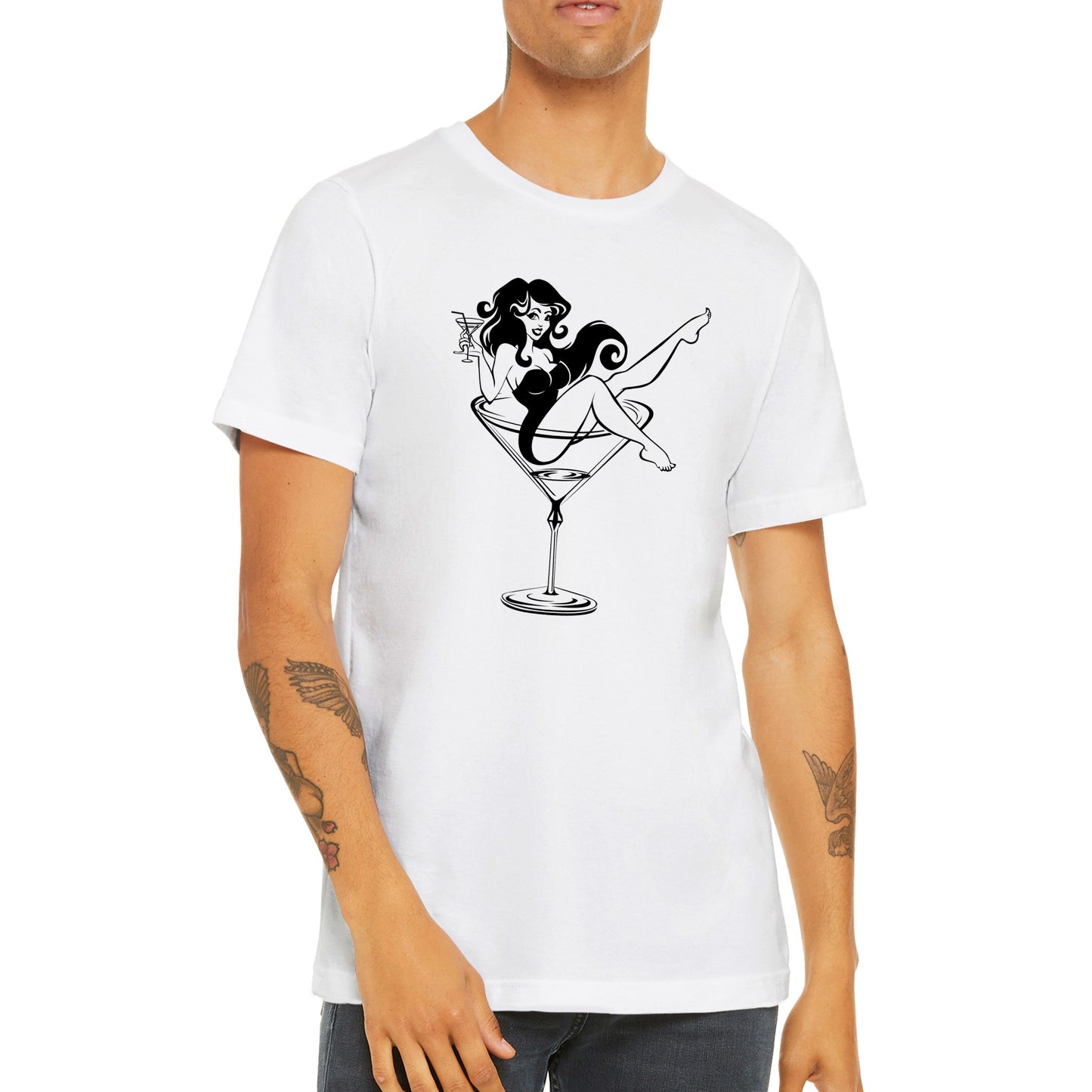 Pin-up in martini glass T-shirt