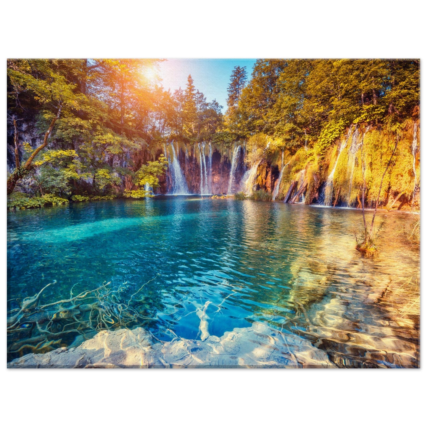 Waterfall And Lake In Croatia