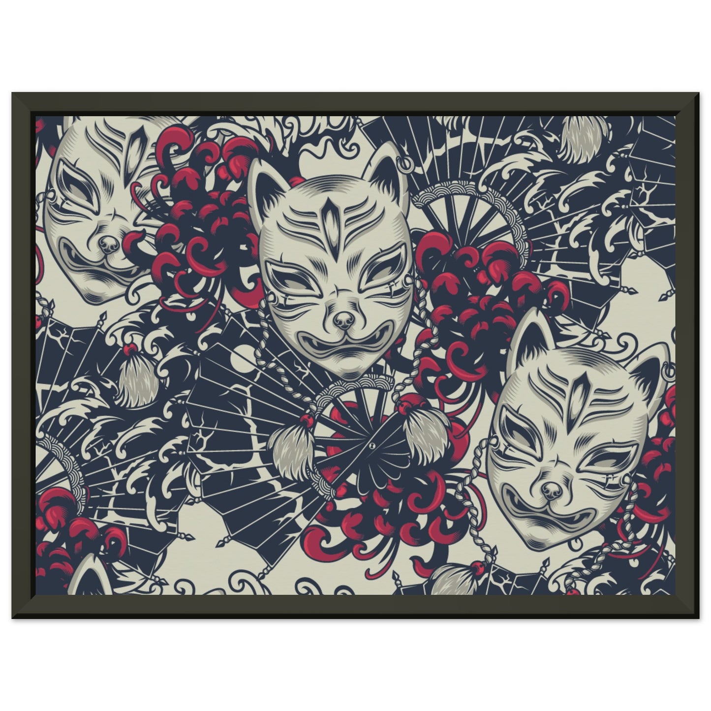 Kitsune mask pattern