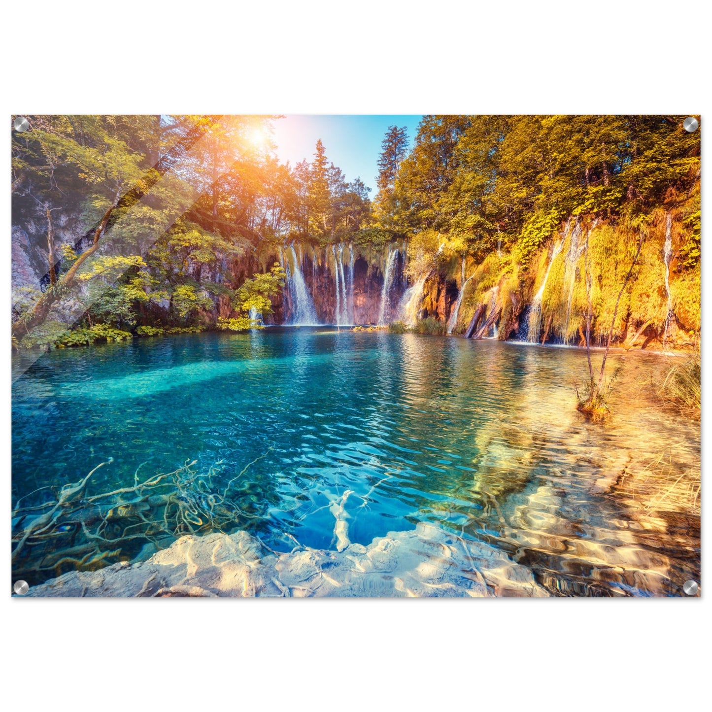 Waterfall And Lake In Croatia