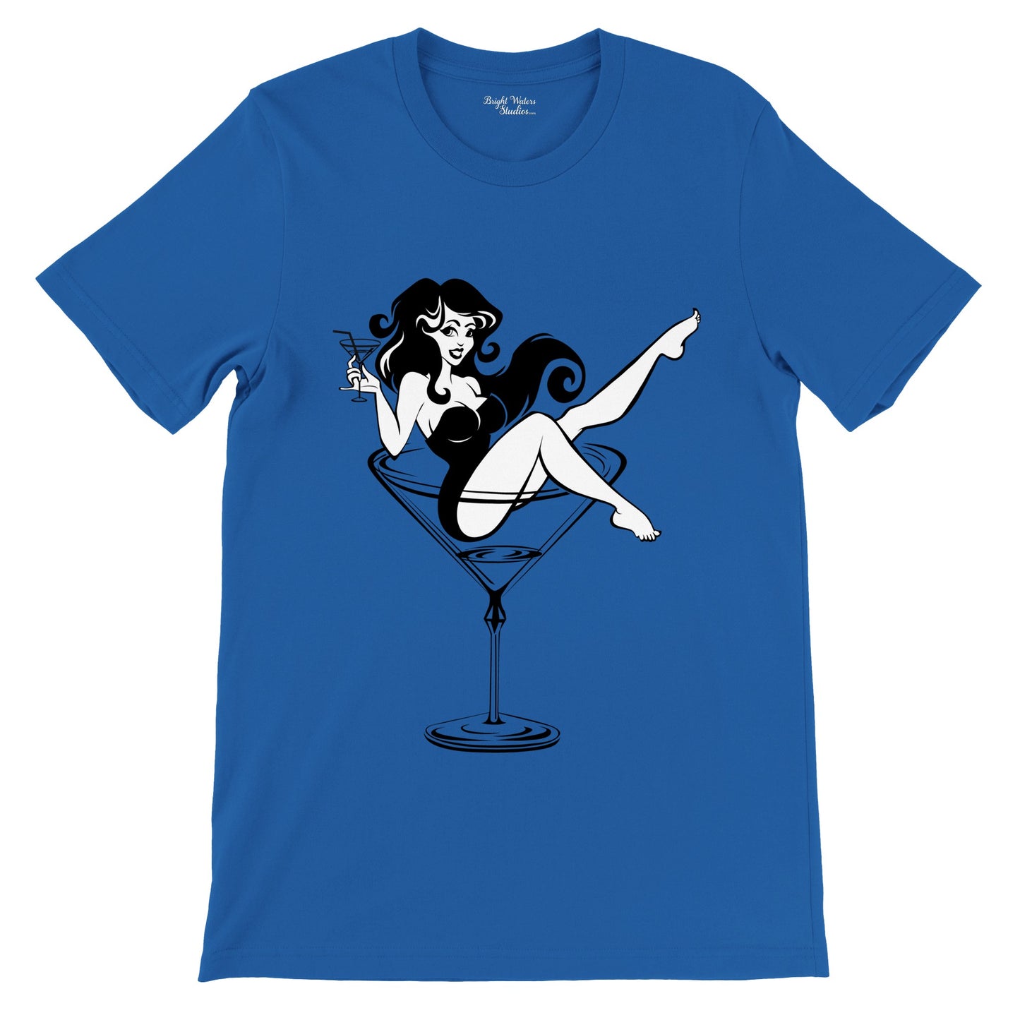 Pin-up in martini glass T-shirt