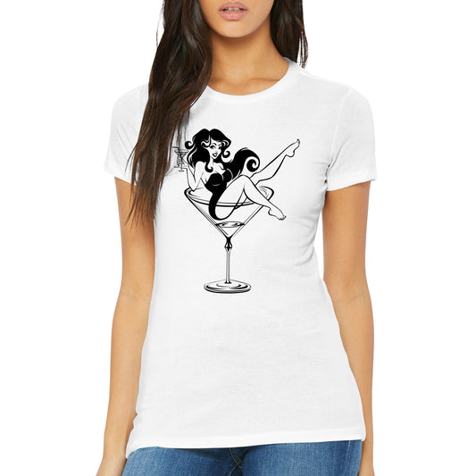 Pin-up in martini glass Womens T-shirt