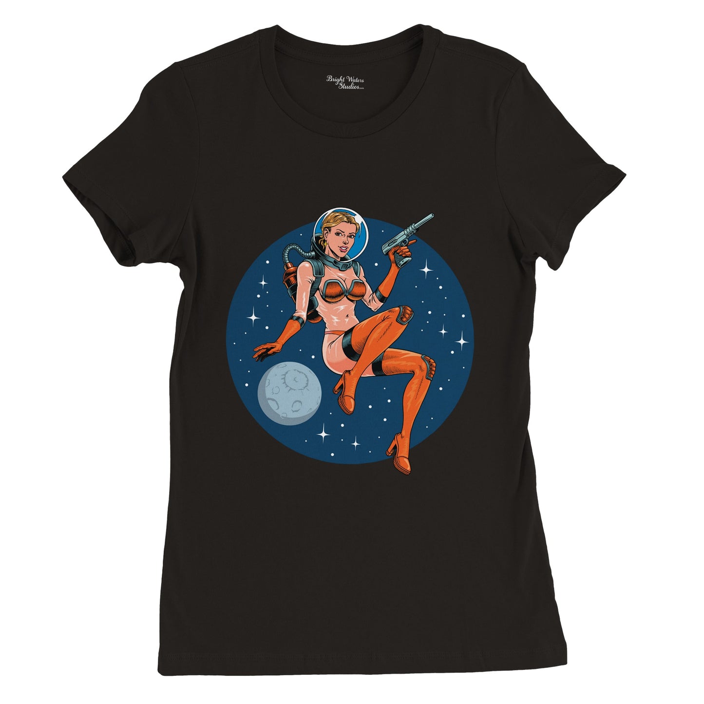 Pin-up in Space Womens T-shirt