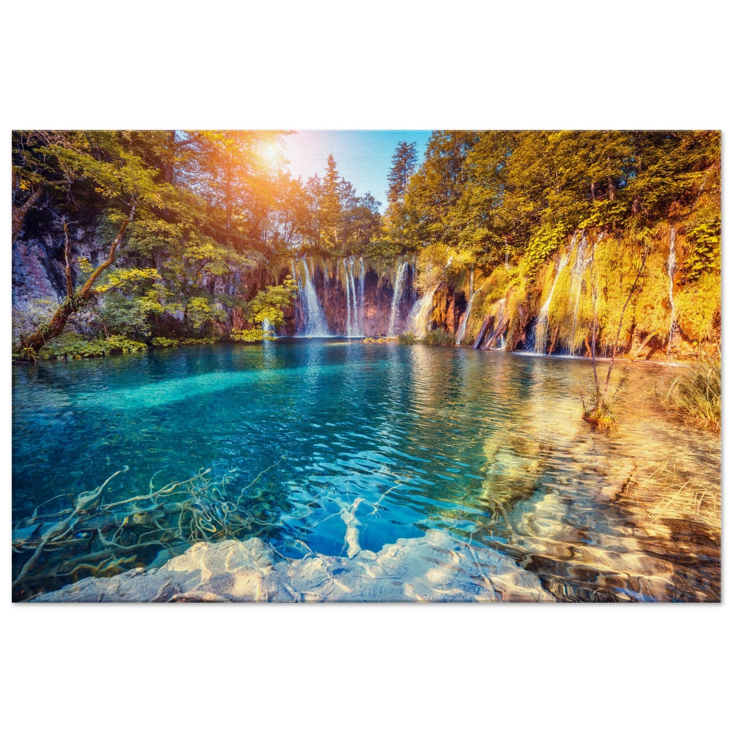 Waterfall And Lake In Croatia