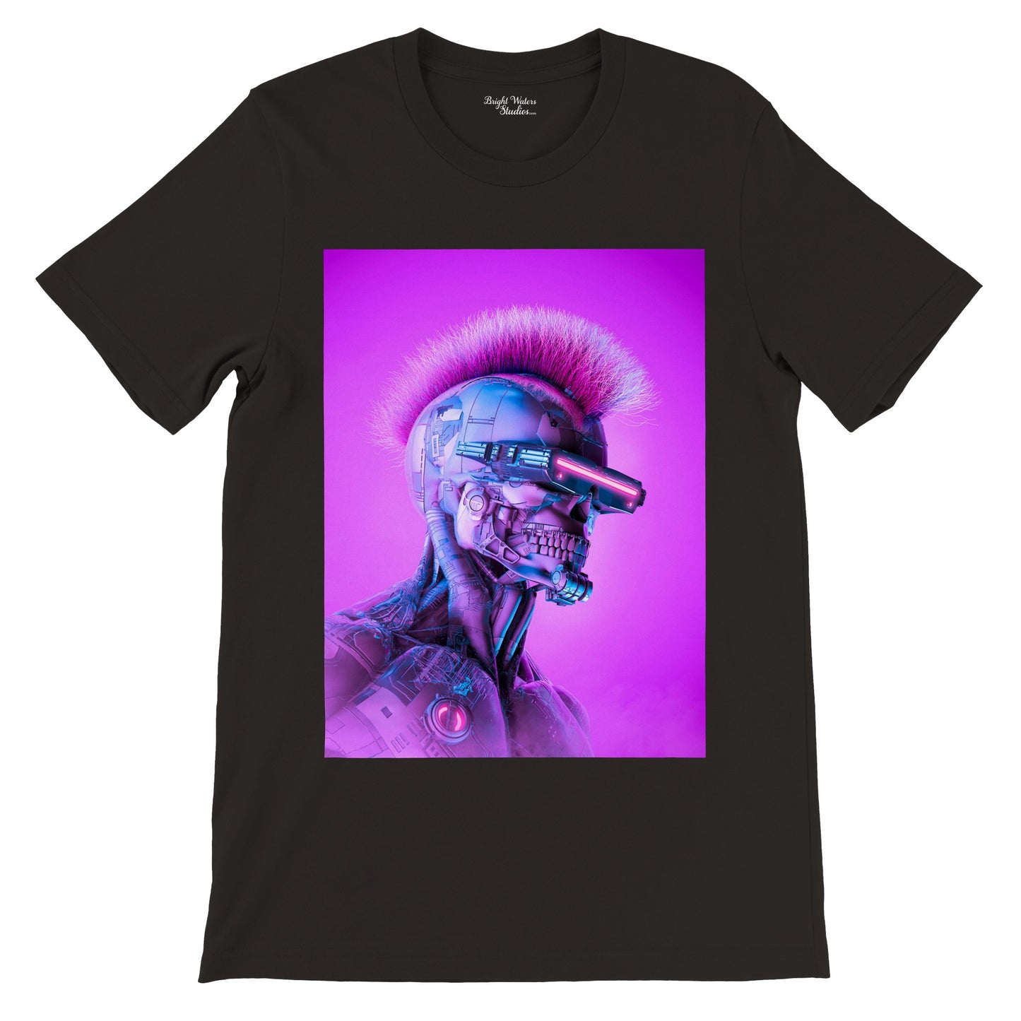 Cyberpunk skull robot T-shirt