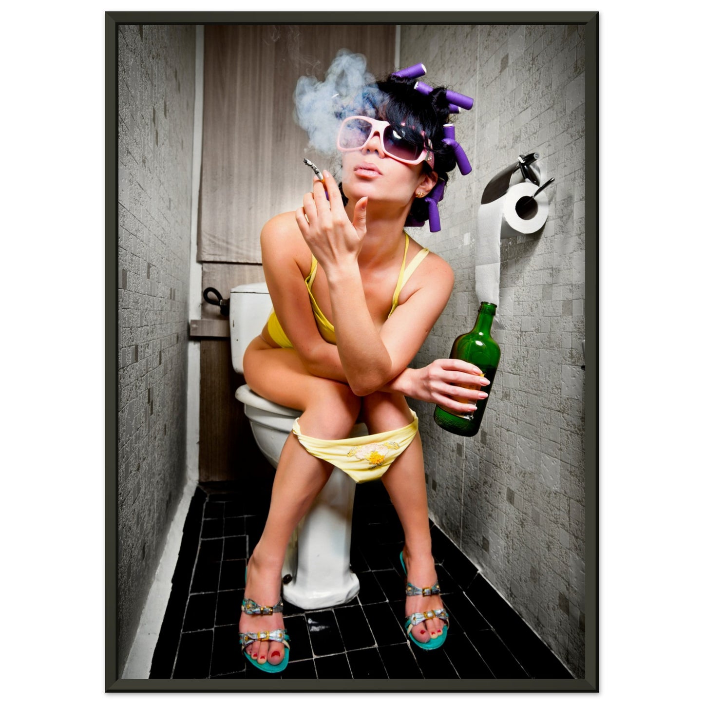 Smoking Girl on Toilet
