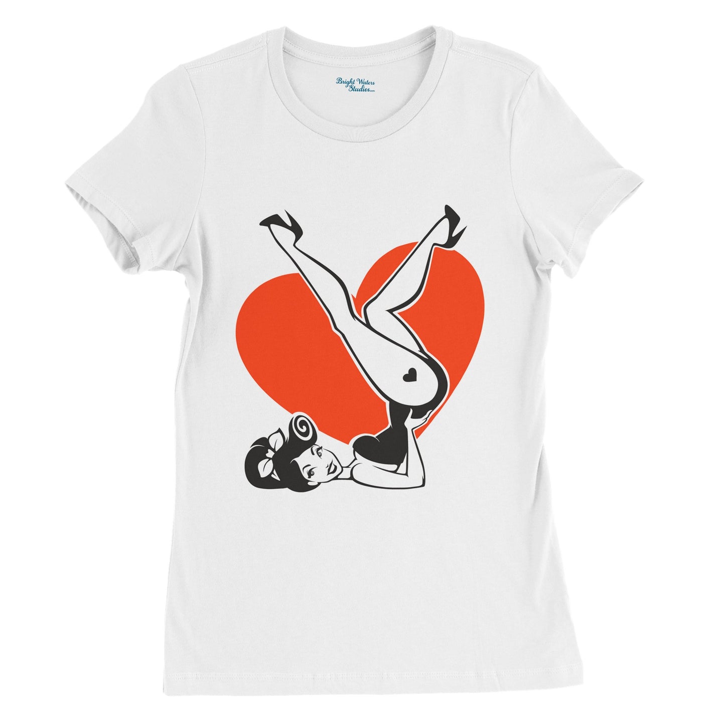 Pin-up Heart Womens T-shirt