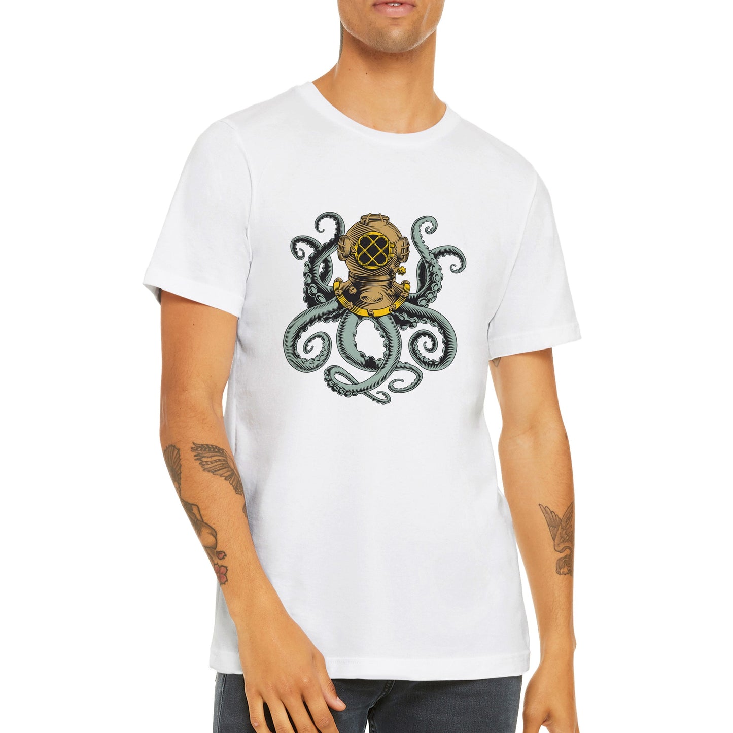Octopus with diving helmet T-shirt