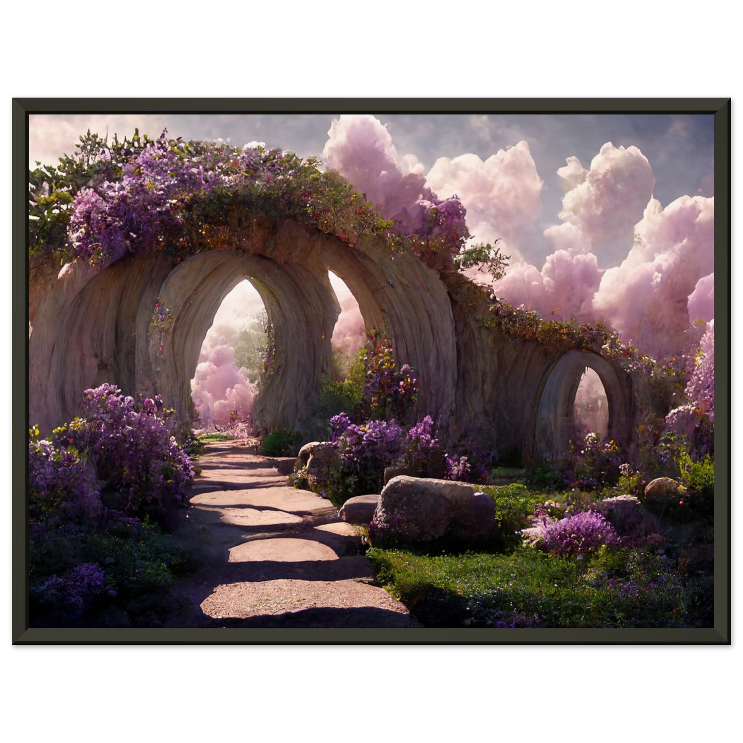 Fairy garden with a stone arch