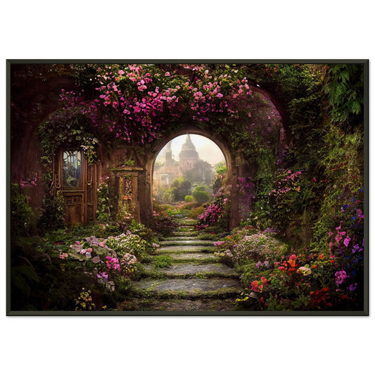 Fairytale garden with flower arches