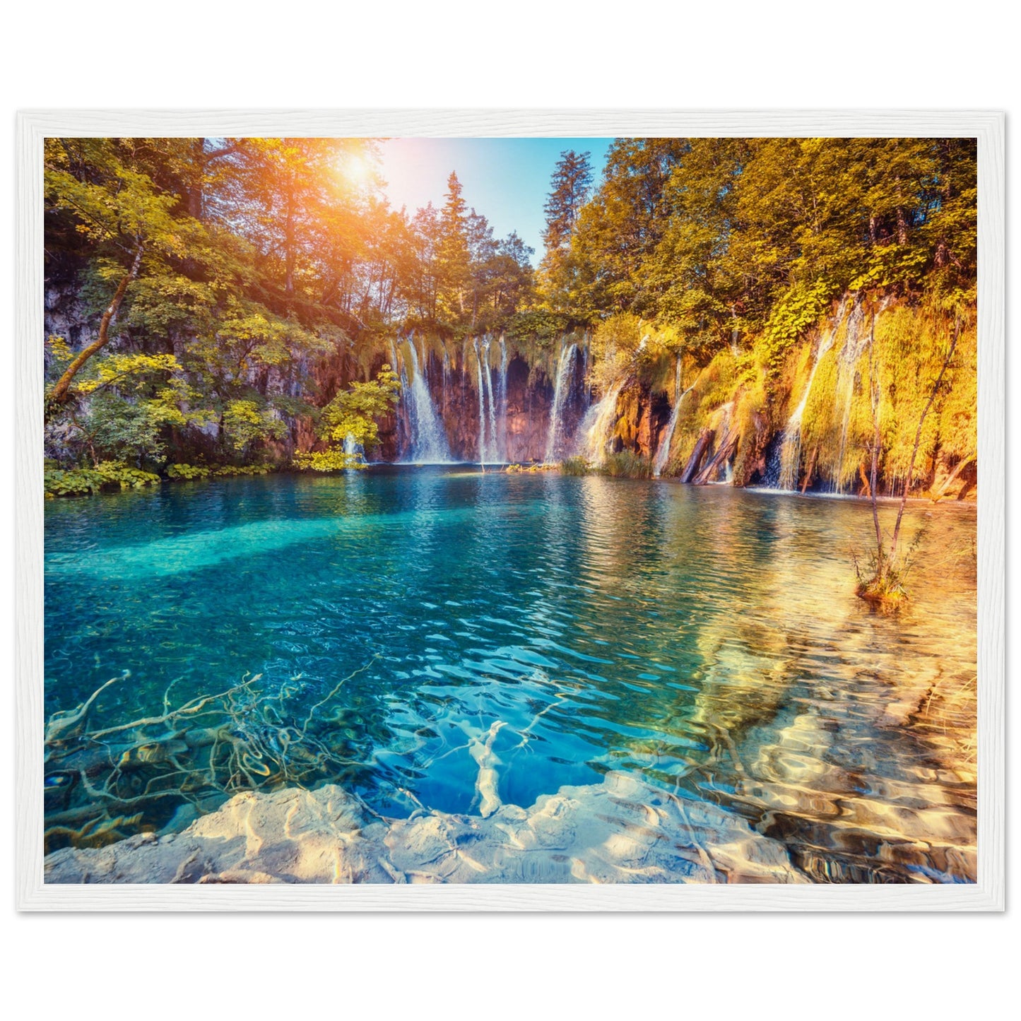 Waterfall And Lake In Croatia