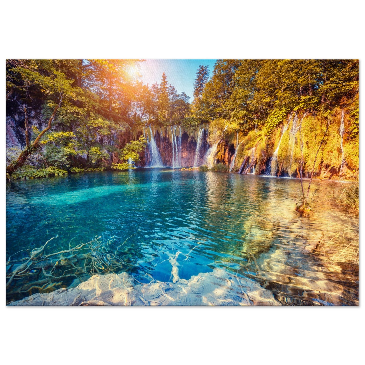 Waterfall And Lake In Croatia