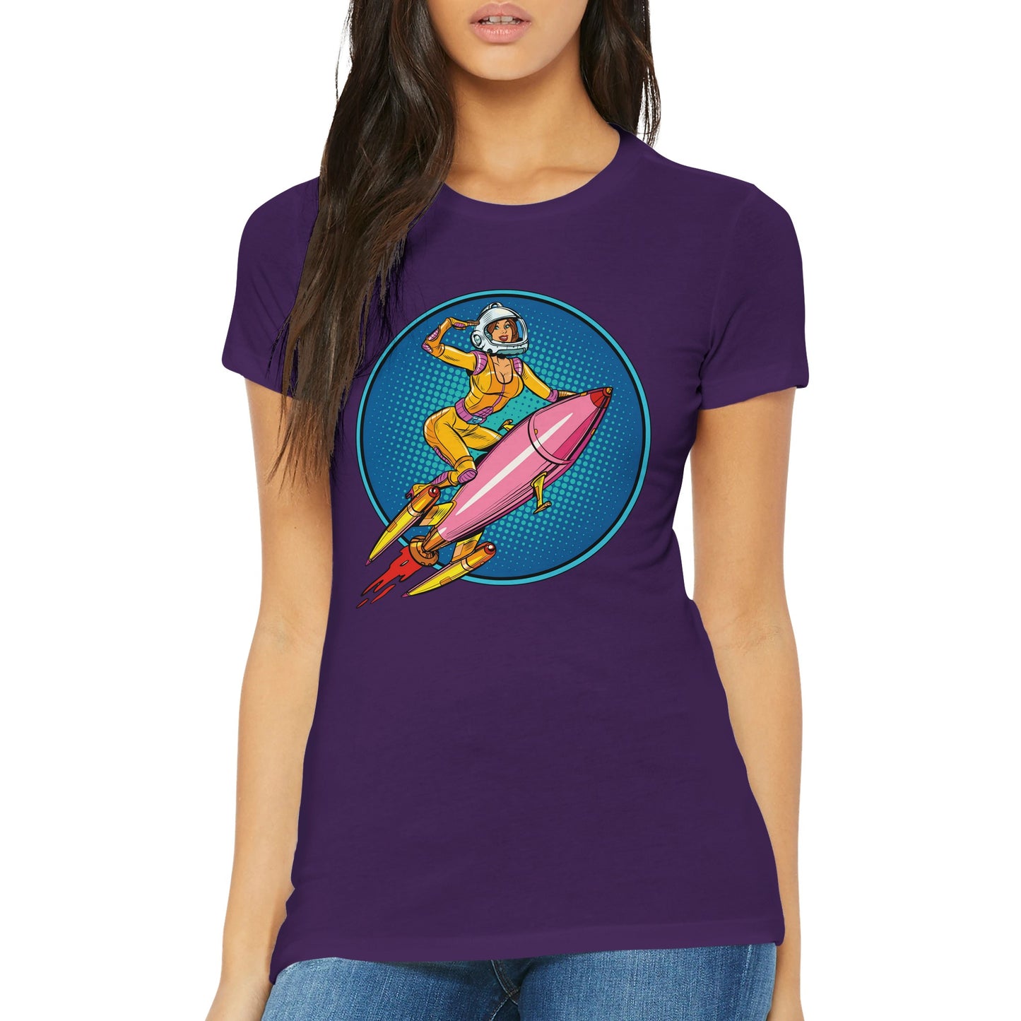 Pin-upgirl in space Womens T-shirt