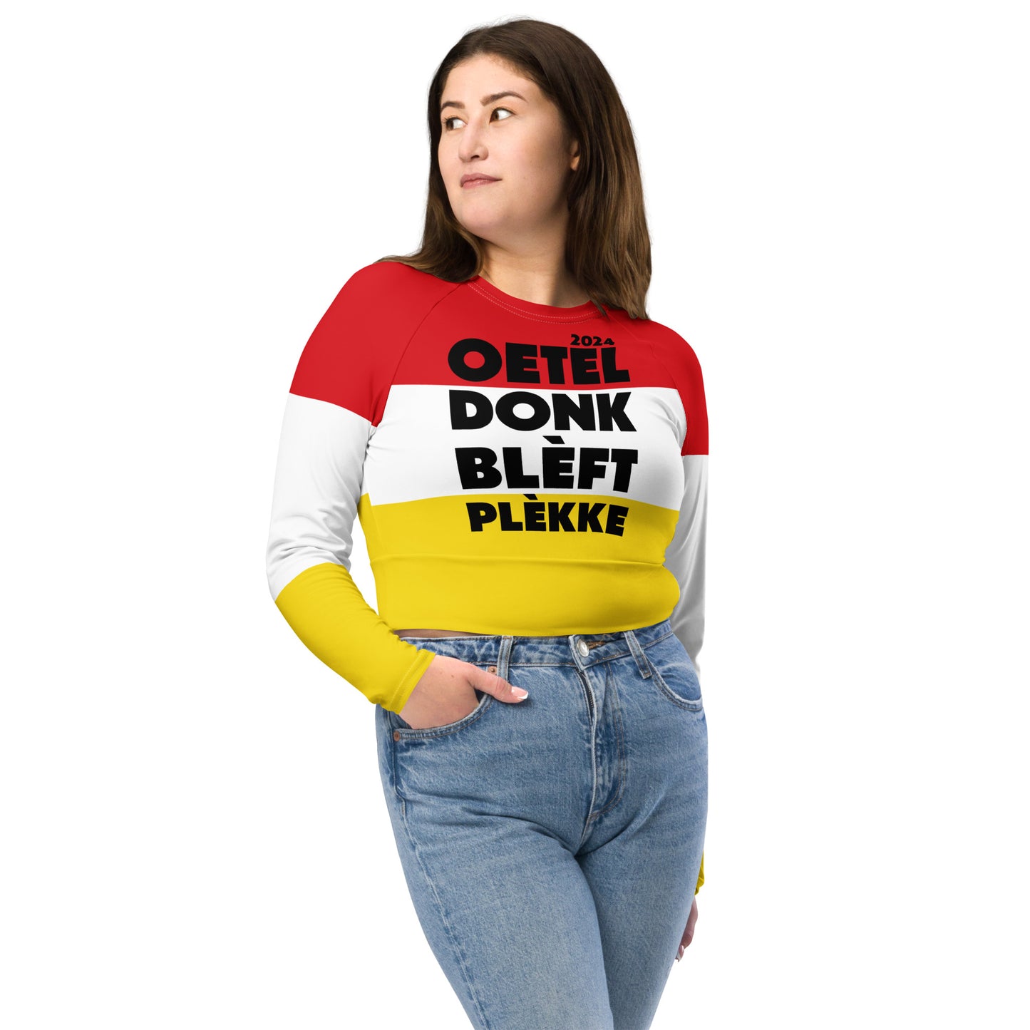 Oeteldonk Blèft Plèkke 2024 crop top met lange mouwen