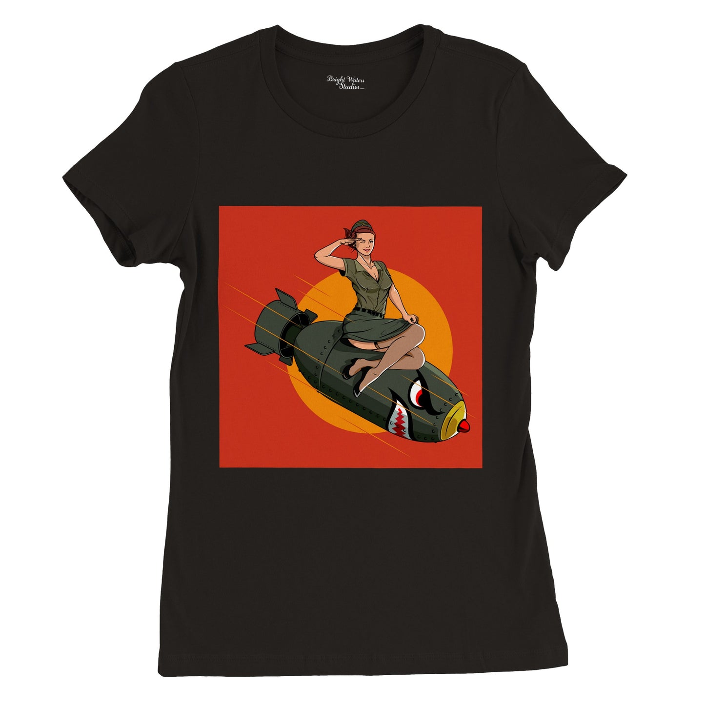 Pin-upgirl on bomb Womens T-shirt