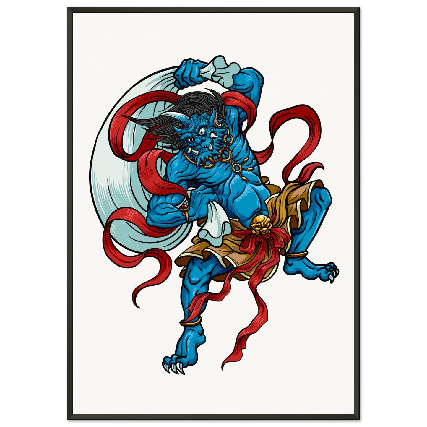 Fujin, wind god of Japan