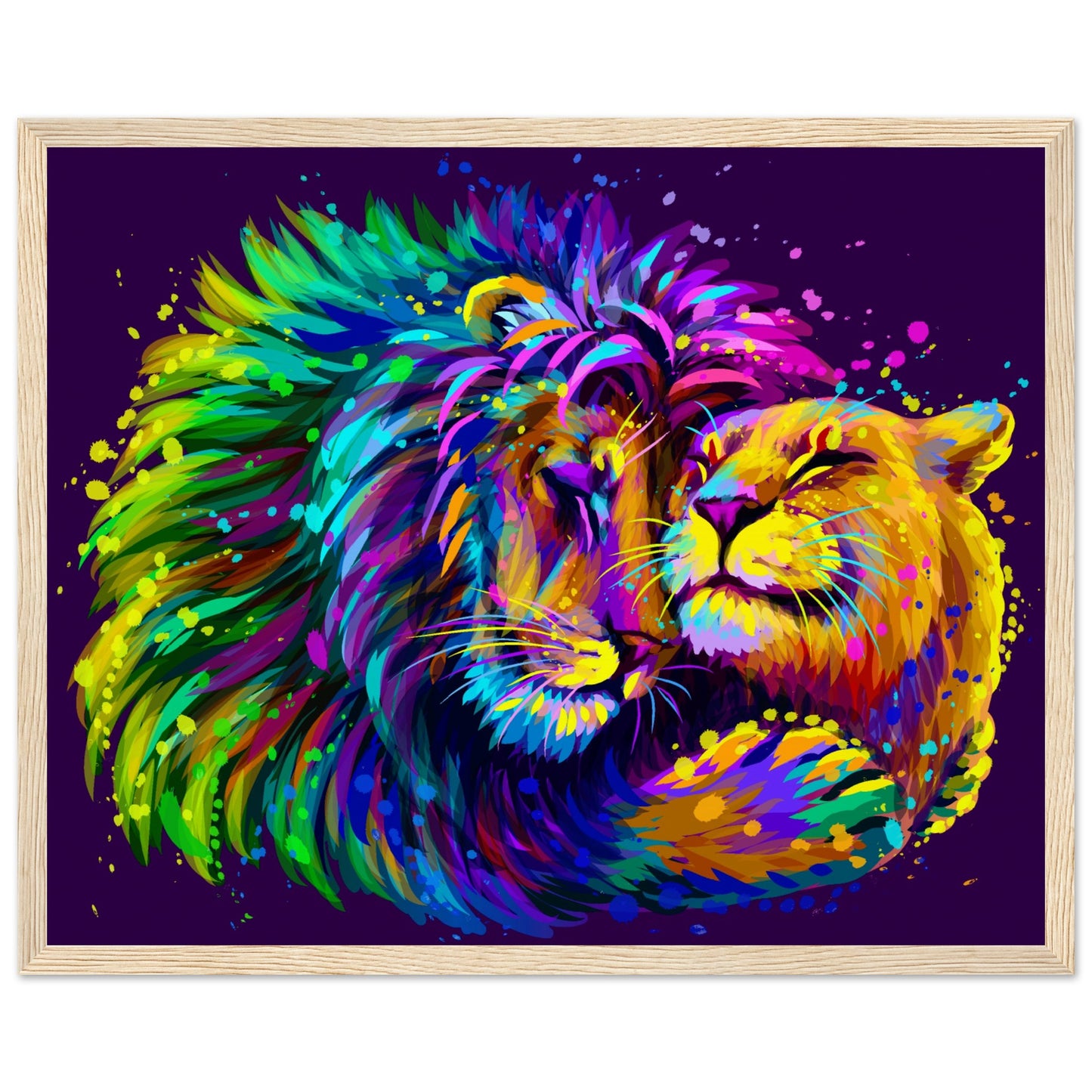 Lion embraces a lioness