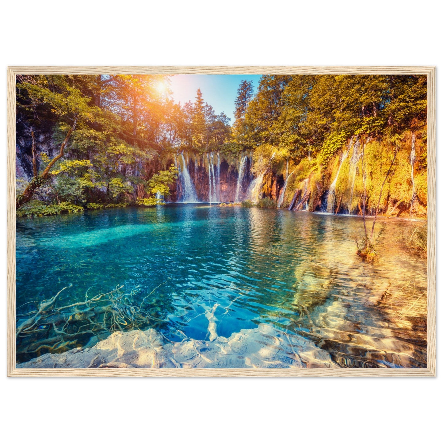 Waterfall And Lake In Croatia