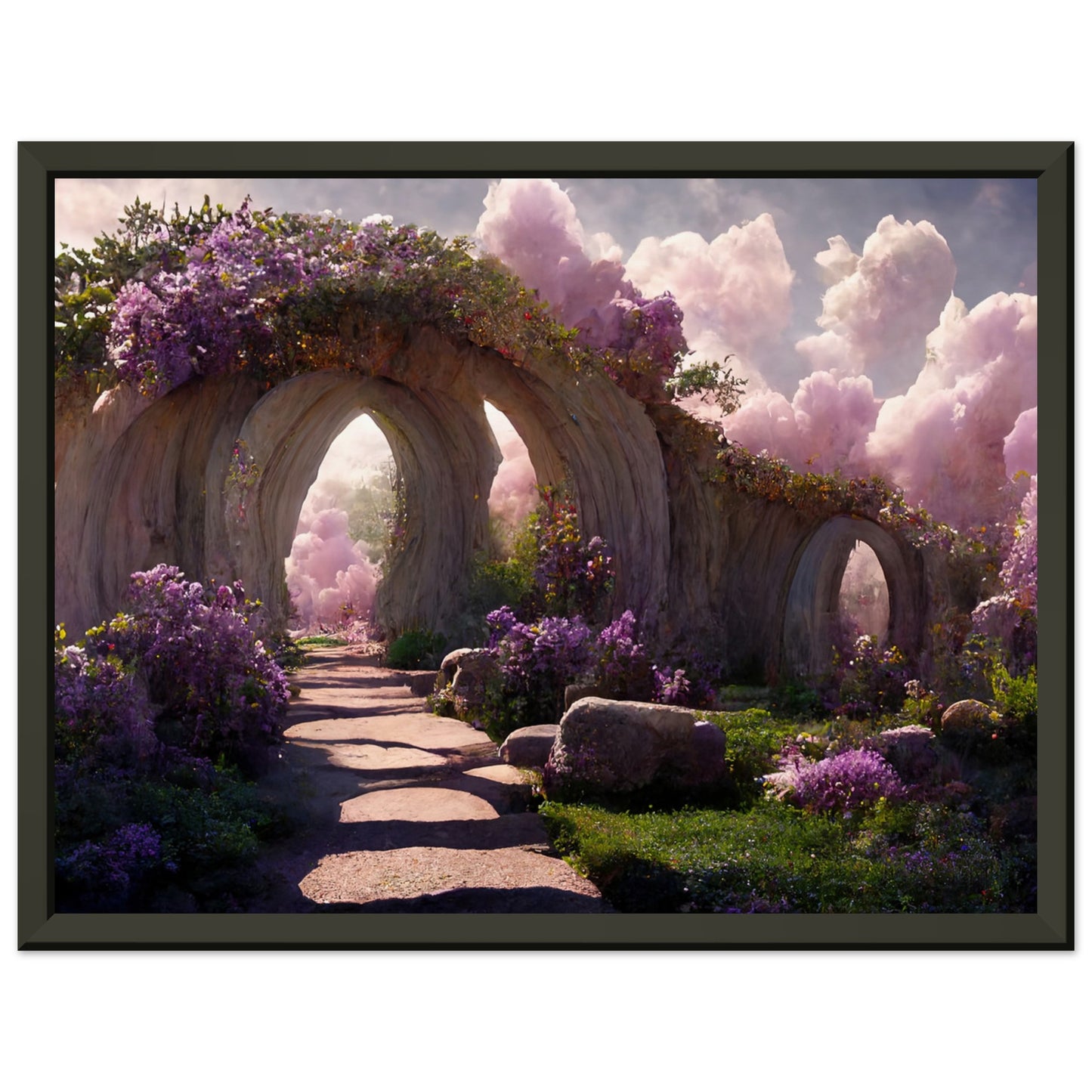 Fairy garden with a stone arch