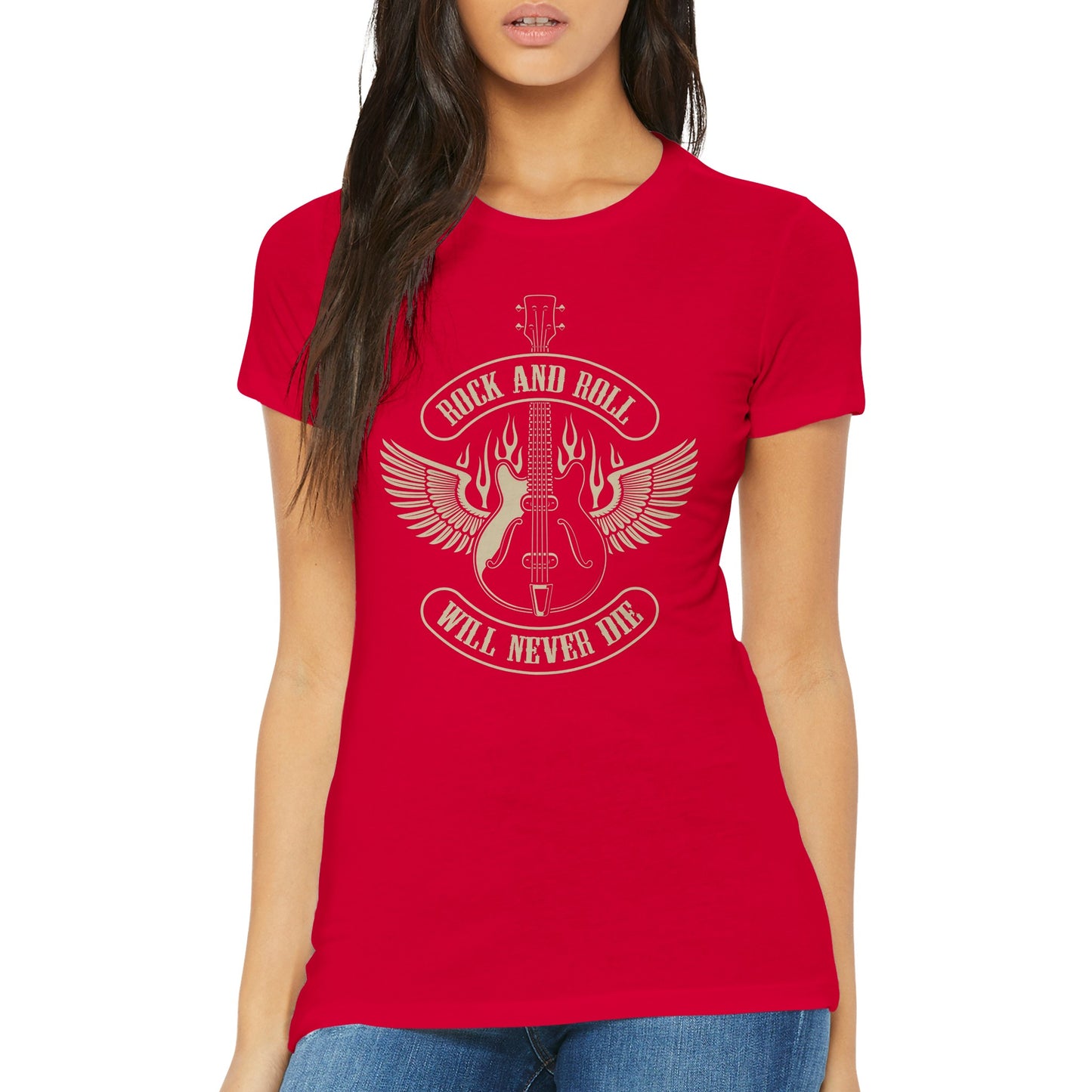 Rock and Roll Will Never Die Womens T-shirt