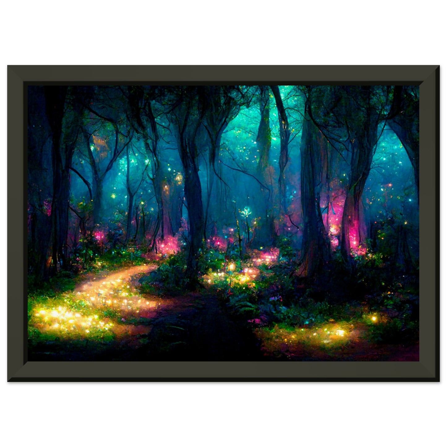 Fantasy forest at night