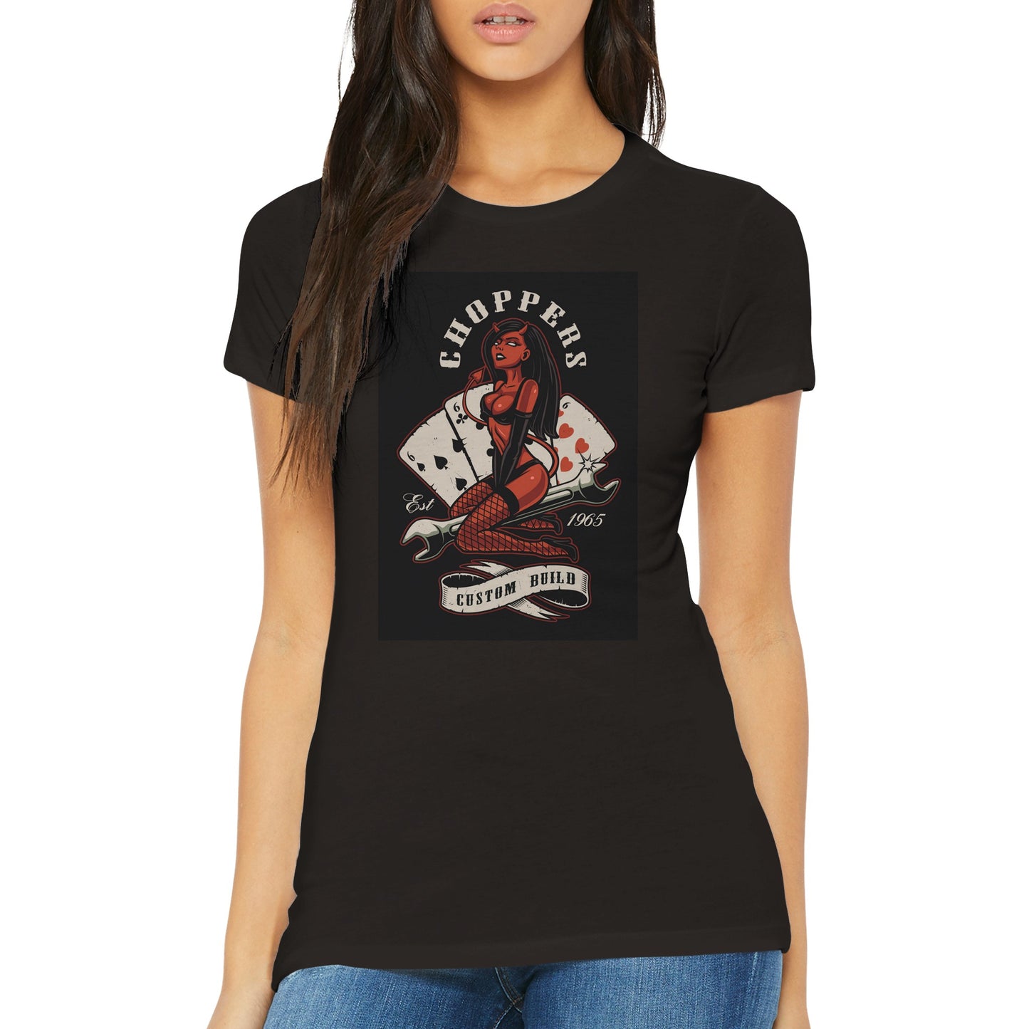 Choppers Pin-up Devil Womens T-shirt