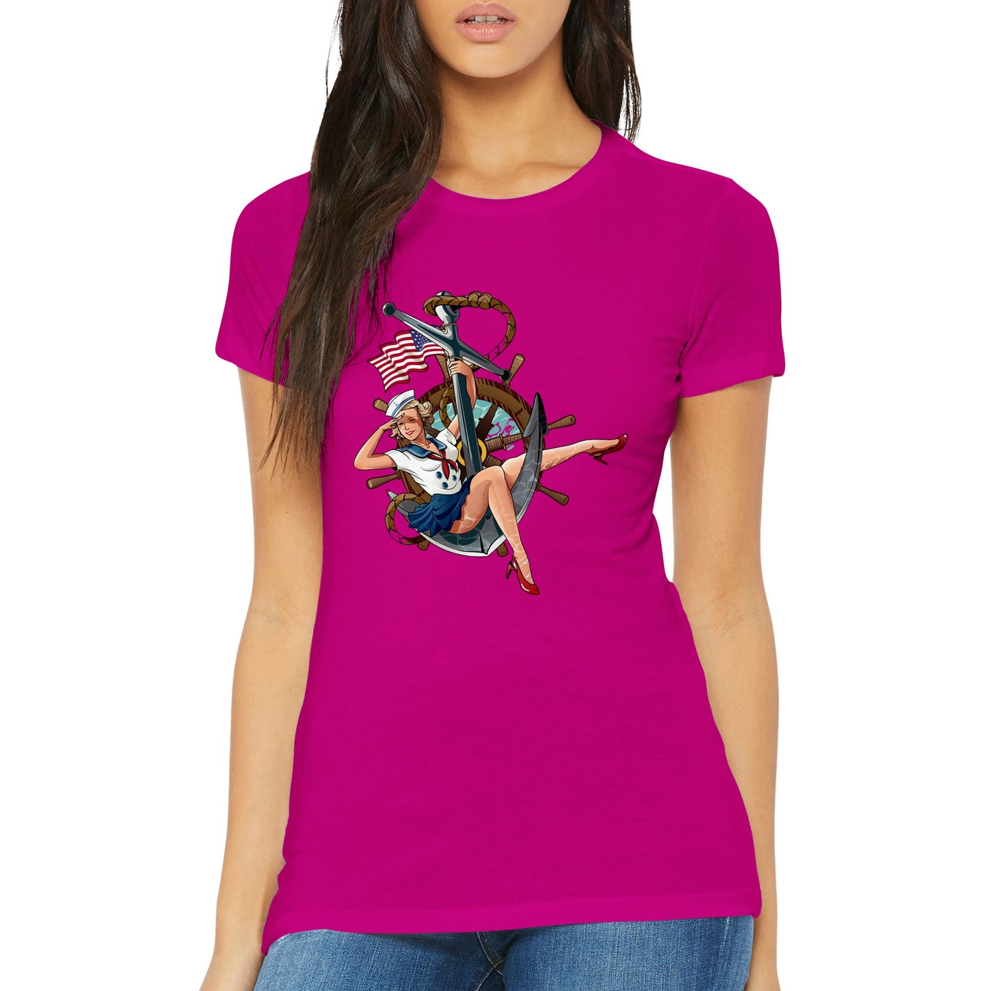 Pin-up Sailor Womens T-shirt