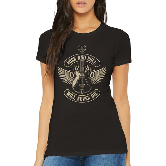 Rock and Roll Will Never Die Womens T-shirt
